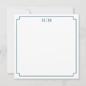 Elegante Border Simple Monogram Note Card Mitteilungskarte (Vorderseite)