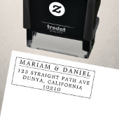Elegante Border Simple Names Wedding Rücksendeadre Permastempel