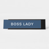 Elegante Boss Lady in Navy Blue Schreibtischnamensplakette (Vorderseite )
