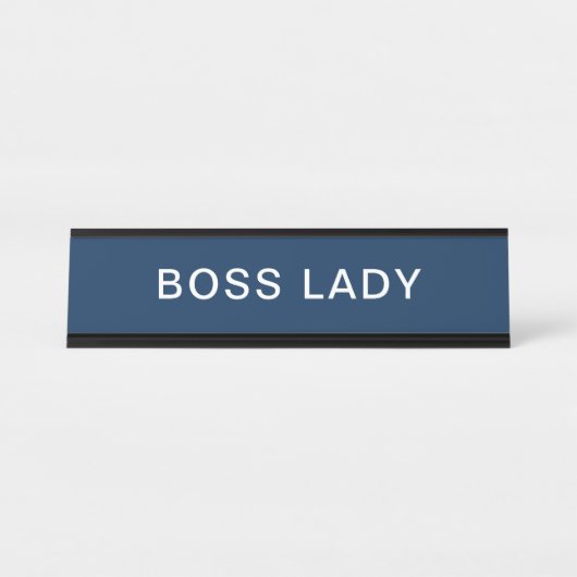 Elegante Boss Lady in Navy Blue Schreibtischnamensplakette (Vorderseite )