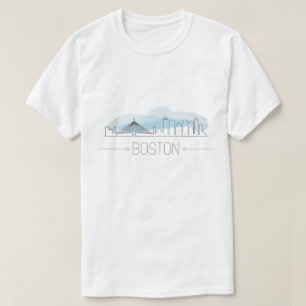 Elegante Boston City Line Art, moderne urbane Skyl T-Shirt