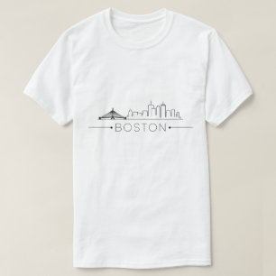 Elegante Boston City Line Kunst, moderne urbane Sk T-Shirt