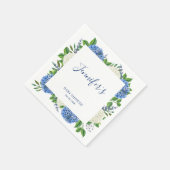 Elegante Botanical Blue Hydrangea Babydusche Serviette (Ecke)