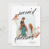 Elegante Botanicals Frohe Weihnachten Ein Foto (Vorderseite)