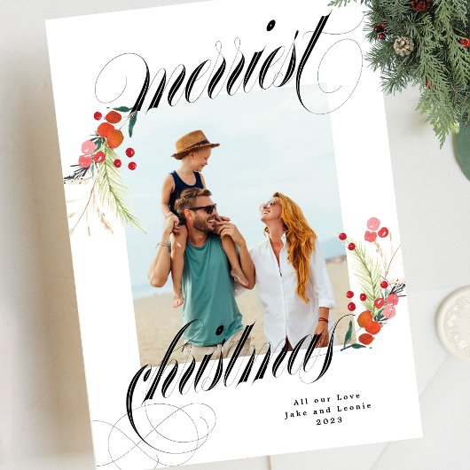 Elegante Botanicals Frohe Weihnachten Ein Foto