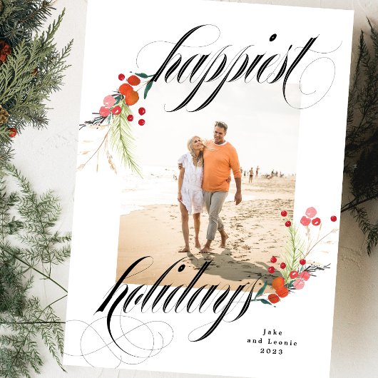 Elegante Botanicals Frohe Weihnachten Ein Foto