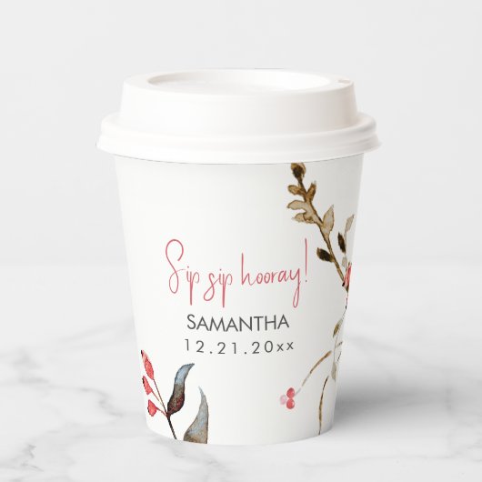 Elegante Botanicals Pappbecher (Vorderseite)