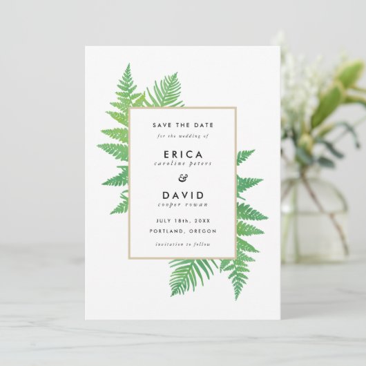 Elegante Botanicals speichern die Datumskarten Save The Date (Stehend Vorderseite)