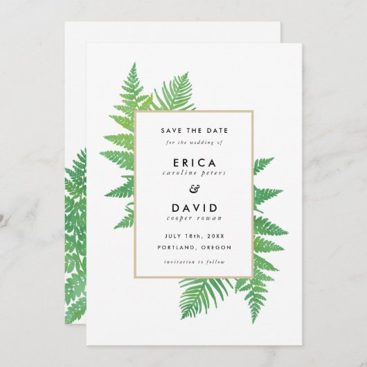 Elegante Botanicals speichern die Datumskarten Save The Date (Vorne/Hinten)