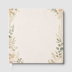 Elegante Botanik auf Vintage-Handmade-Papier Gästebuch