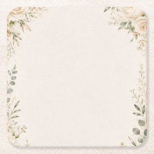 Elegante Botanik auf Vintage-Handmade-Papier Rechteckiger Pappuntersetzer