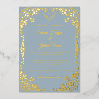 Elegante Botanik mit echtem Goldfolie Folieneinladung