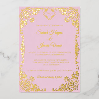 Elegante Botanik mit echter Goldfolie Folieneinladung