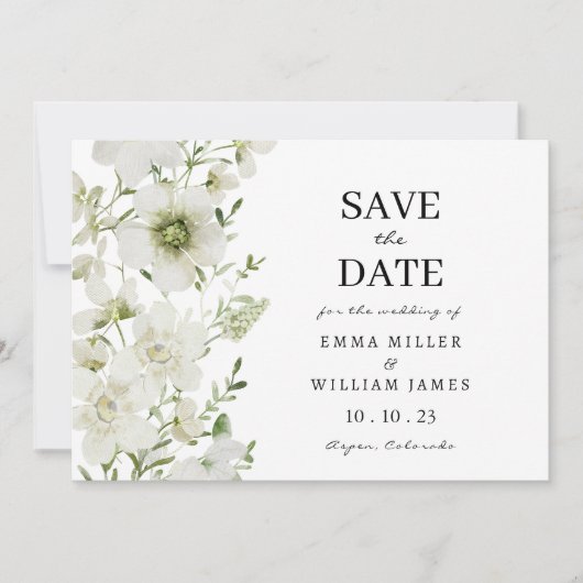 Elegante Botanik Save The Date (Vorderseite)