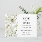 Elegante Botanik Save The Date (Stehend Vorderseite)