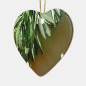 Elegante botanisch-grüne Kräuter Blätter Salbei Keramikornament (Links)