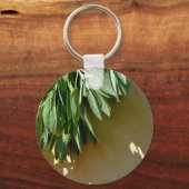 Elegante botanisch-grüne Kräuter Blätter Salbei Schlüsselanhänger (Vorderseite)