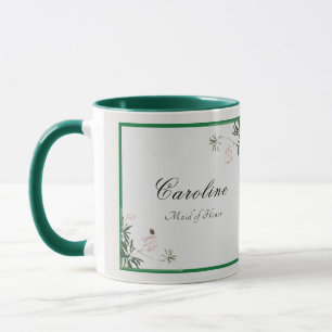 Elegante botanisch-rosa Blossom Bridesmaid Tasse