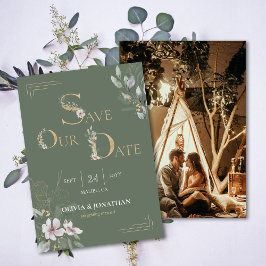 Elegante botanische Aquarellblume retten die Daten Einladung