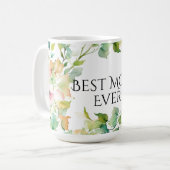 Elegante botanische Aquarellfarben Wildblumen Best Kaffeetasse (Vorderseite Links)