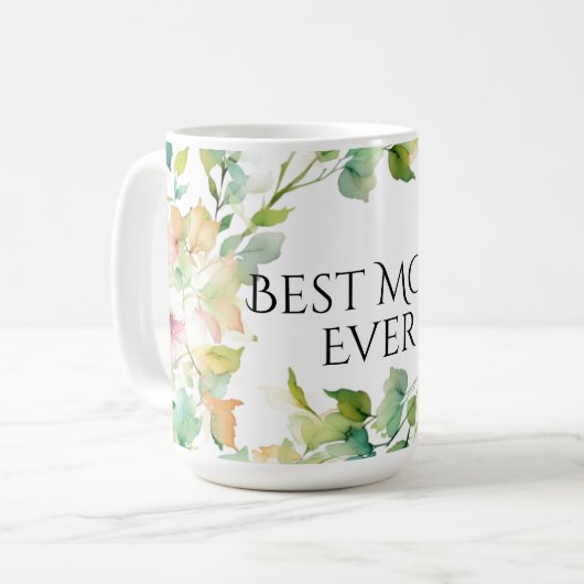 Elegante botanische Aquarellfarben Wildblumen Best Kaffeetasse (Vorderseite Links)