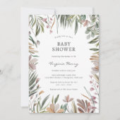 Elegante botanische Babydusche Einladung (Vorderseite)