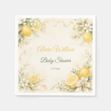 Elegante botanische Babyparty mit Zitrone