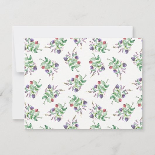 Elegante Botanische Berries Brautparty Rezept Kart (Rückseite)