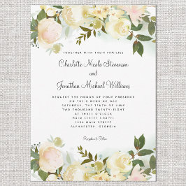 Elegante botanische Blätter Hochzeit Einladung