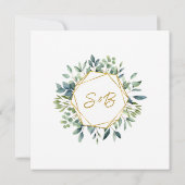 Elegante botanische Blätter Hochzeit Einladung (Rückseite)