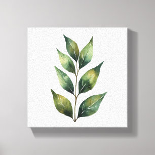 Elegante botanische Blätter in Aquarellkunst Leinwanddruck