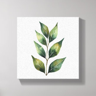 Elegante botanische Blätter in Aquarellkunst Leinwanddruck