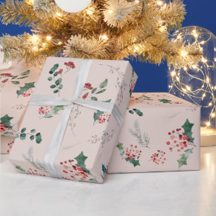 Elegante botanische Blattpastell Geschenkpapier