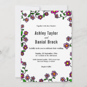 Elegante botanische Blume Blumenhochzeit Einladung (Vorderseite)