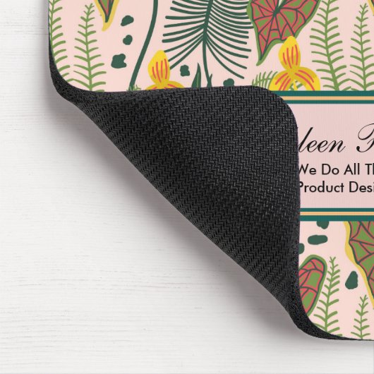 Elegante botanische Blume Grünpflanzen Mousepad (Ecke)