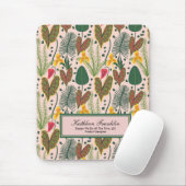 Elegante botanische Blume Grünpflanzen Mousepad (Mit Mouse)