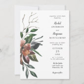 elegante botanische Blume mit Aquarellfarbe Einladung (Vorderseite)