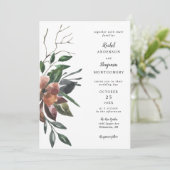 elegante botanische Blume mit Aquarellfarbe Einladung (Stehend Vorderseite)