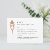 Elegante botanische Blume. Moderne Hochzeit RSVP Karte (Stehend Vorderseite)