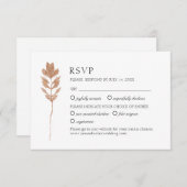 Elegante botanische Blume. Moderne Hochzeit RSVP Karte (Vorne/Hinten)