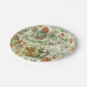 Elegante botanische Blume Muster Napkins Pappteller (Schrägansicht)