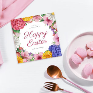 Elegante Botanische Blume Ostern Ferienwohnung Kar Feiertagskarte