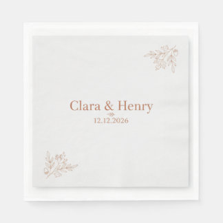 Elegante botanische Blumen-Hochzeitsdusche persona Serviette