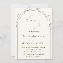 Elegante botanische Blumenhochzeitseinladung | Min Einladung