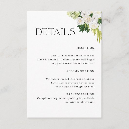 Elegante Botanische Blumenzettel Begleitkarte (Vorderseite)