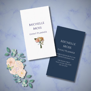 Elegante Botanische Blush Rose Blumenstrauß Visitenkarte