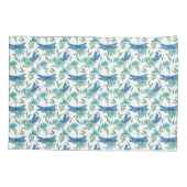 Elegante botanische Blüte und blaue Libelle Kissenbezug (Rückseite)