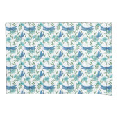 Elegante botanische Blüte und blaue Libelle Kissenbezug (Vorderseite)