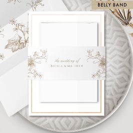 Elegante Botanische Blütencreme Einladungsbanderole