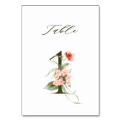 Elegante botanische Blütennummer 1, Tischnummer (Rückseite)